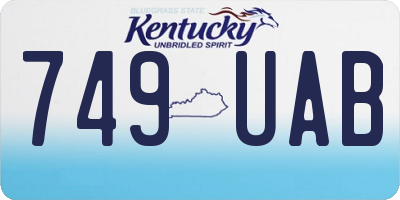 KY license plate 749UAB