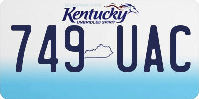 KY license plate 749UAC