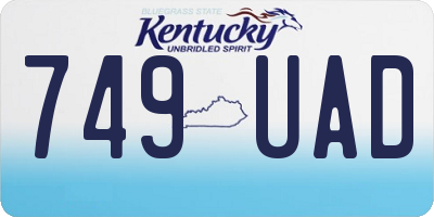 KY license plate 749UAD
