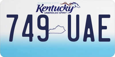 KY license plate 749UAE