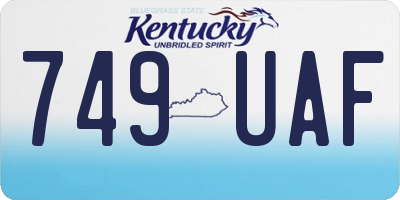 KY license plate 749UAF