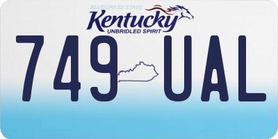 KY license plate 749UAL