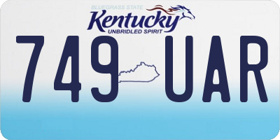 KY license plate 749UAR