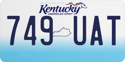 KY license plate 749UAT