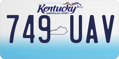 KY license plate 749UAV