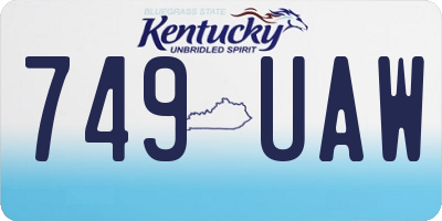 KY license plate 749UAW