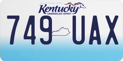 KY license plate 749UAX