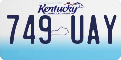 KY license plate 749UAY
