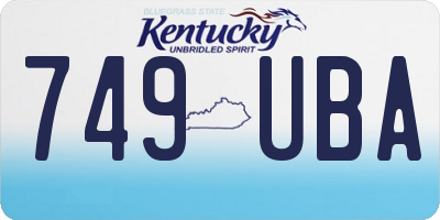 KY license plate 749UBA