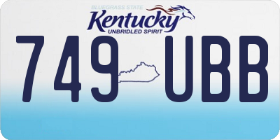 KY license plate 749UBB