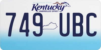 KY license plate 749UBC