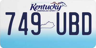 KY license plate 749UBD