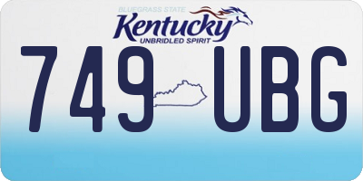 KY license plate 749UBG