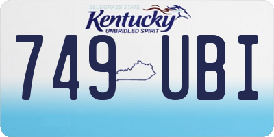 KY license plate 749UBI
