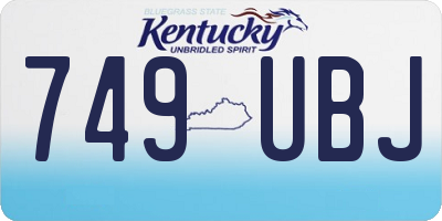 KY license plate 749UBJ