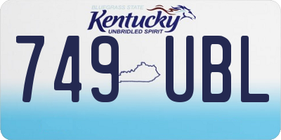 KY license plate 749UBL
