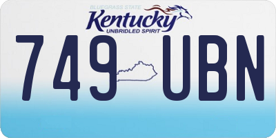 KY license plate 749UBN