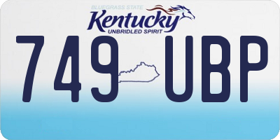 KY license plate 749UBP
