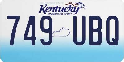 KY license plate 749UBQ