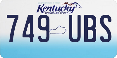 KY license plate 749UBS
