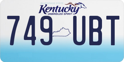 KY license plate 749UBT