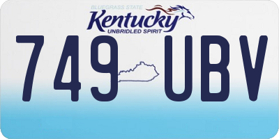 KY license plate 749UBV