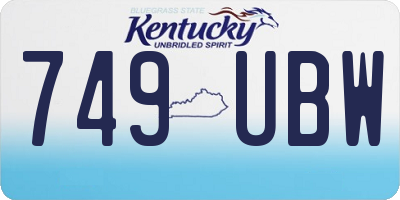 KY license plate 749UBW
