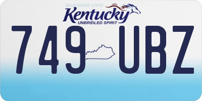 KY license plate 749UBZ