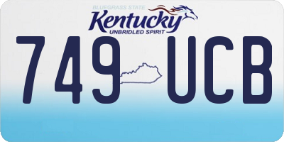 KY license plate 749UCB