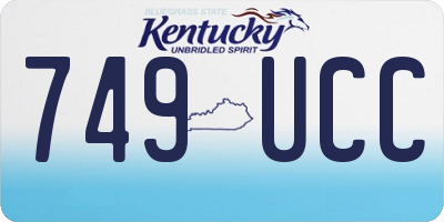 KY license plate 749UCC