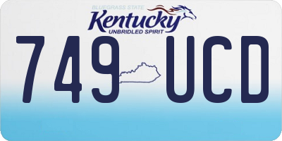 KY license plate 749UCD