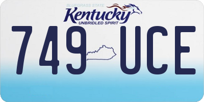 KY license plate 749UCE