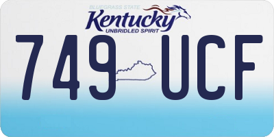 KY license plate 749UCF
