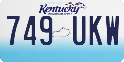 KY license plate 749UKW
