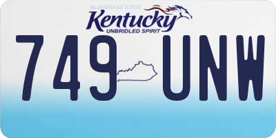 KY license plate 749UNW