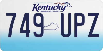 KY license plate 749UPZ