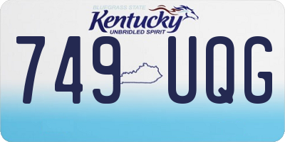 KY license plate 749UQG