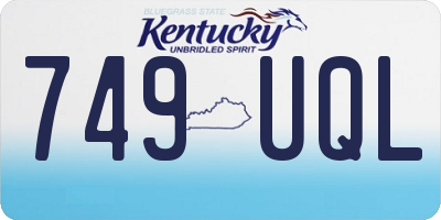 KY license plate 749UQL