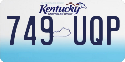 KY license plate 749UQP