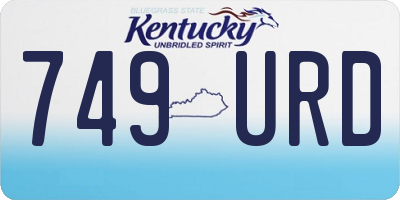 KY license plate 749URD