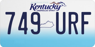 KY license plate 749URF