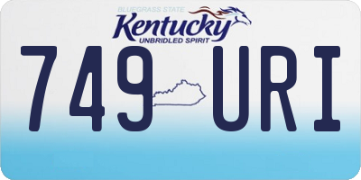 KY license plate 749URI