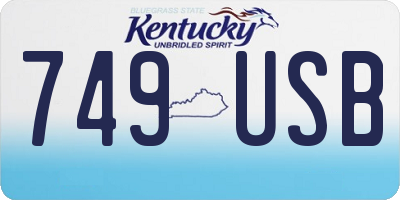 KY license plate 749USB