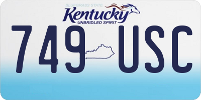KY license plate 749USC