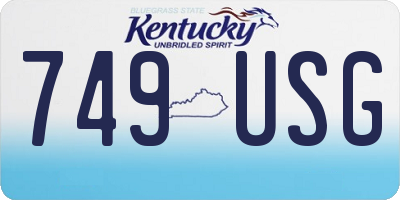 KY license plate 749USG