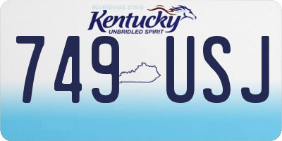 KY license plate 749USJ
