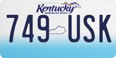 KY license plate 749USK
