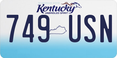 KY license plate 749USN