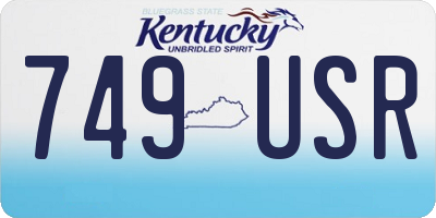 KY license plate 749USR