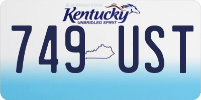 KY license plate 749UST